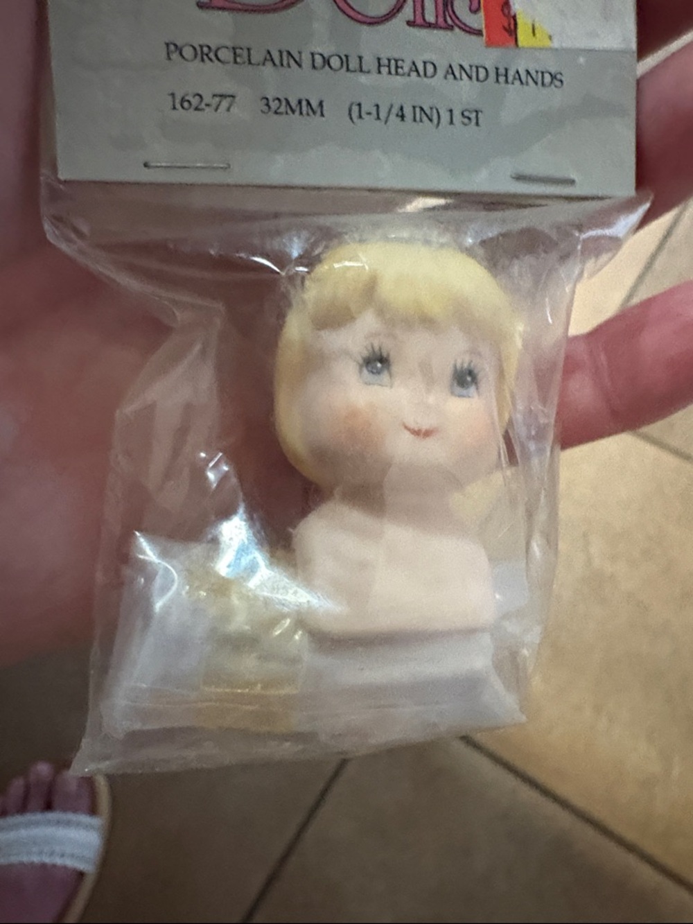 Porcelain Doll Head and Hands - Blonde/Cream Porcelain Doll Parts